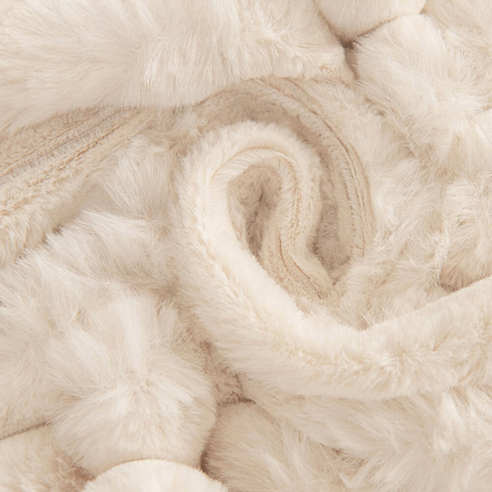 Striped Faux Rabbit Fur Multi Functional One Piece Couch Cover - FUNNYFUZZY