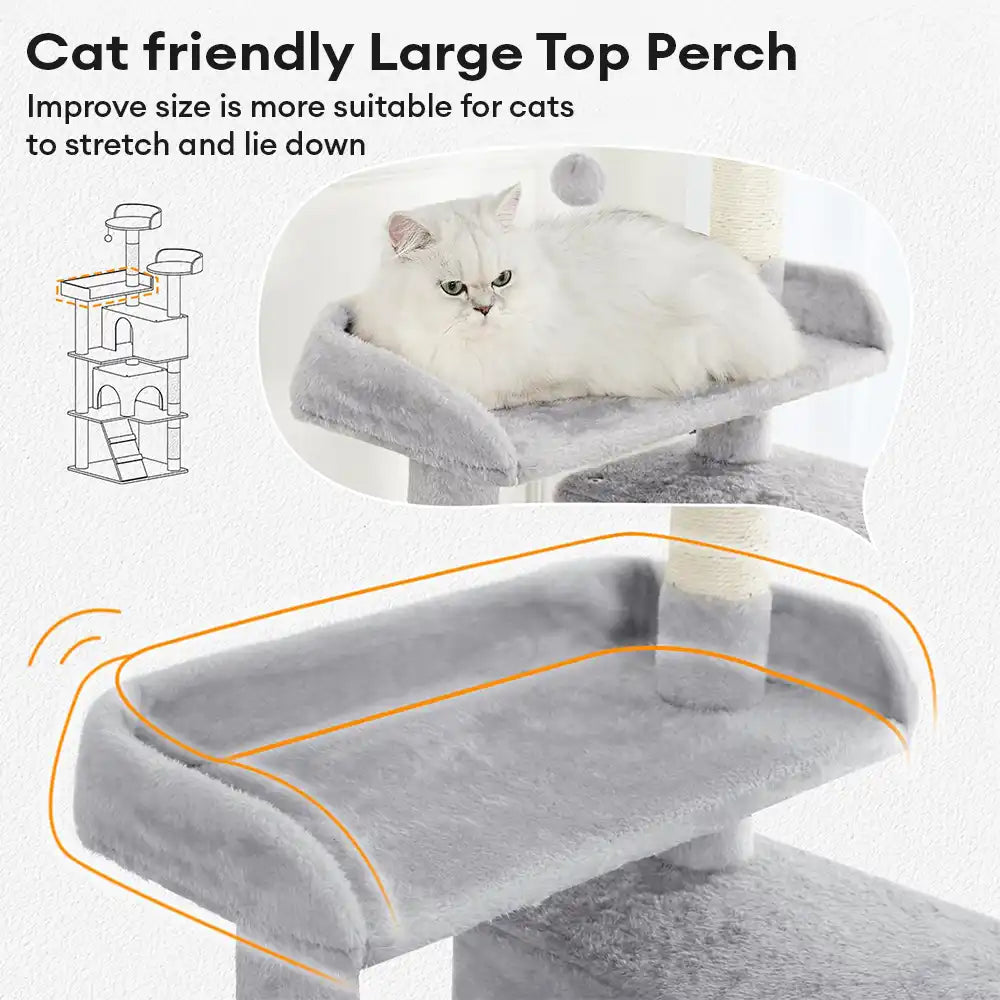 Árbol para gatos de varios niveles, resistente y de felpa, con cómodos compartimentos & Rascadores