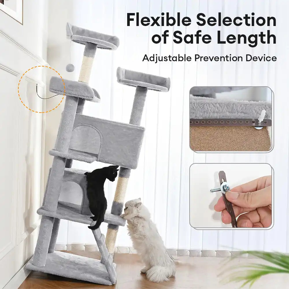 Árbol para gatos de varios niveles, resistente y de felpa, con cómodos compartimentos & Rascadores