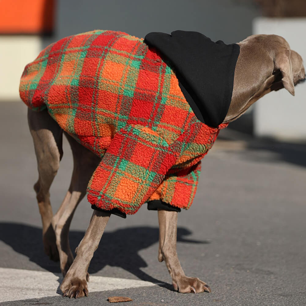 Vintage Leisure Square Striped Warm Dog Hoodie