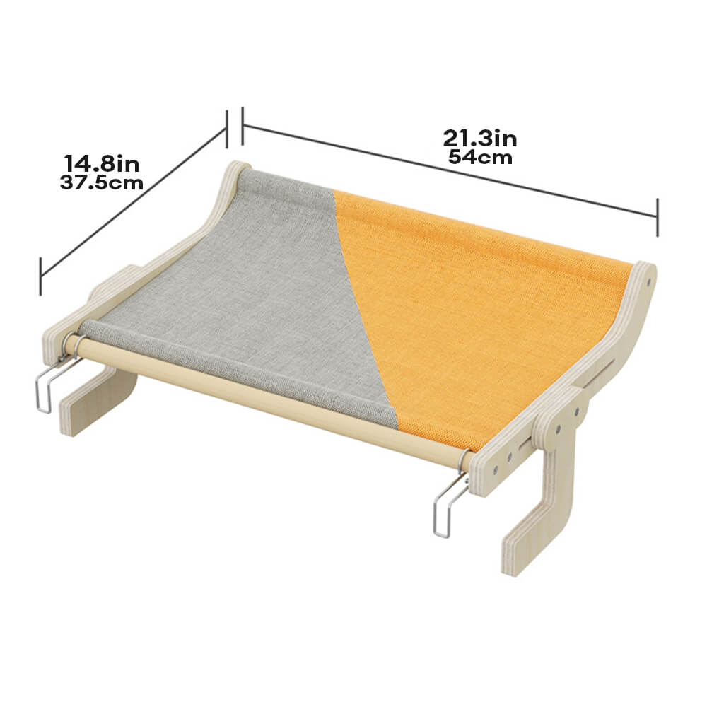 Adjustable Space-saving Wooden Hanging Window Cat Hammock Bed