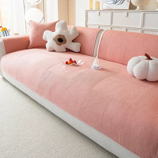 Washed Cotton Skin-Friendly Breathable Sofa Protector Non-slip Couch Cover