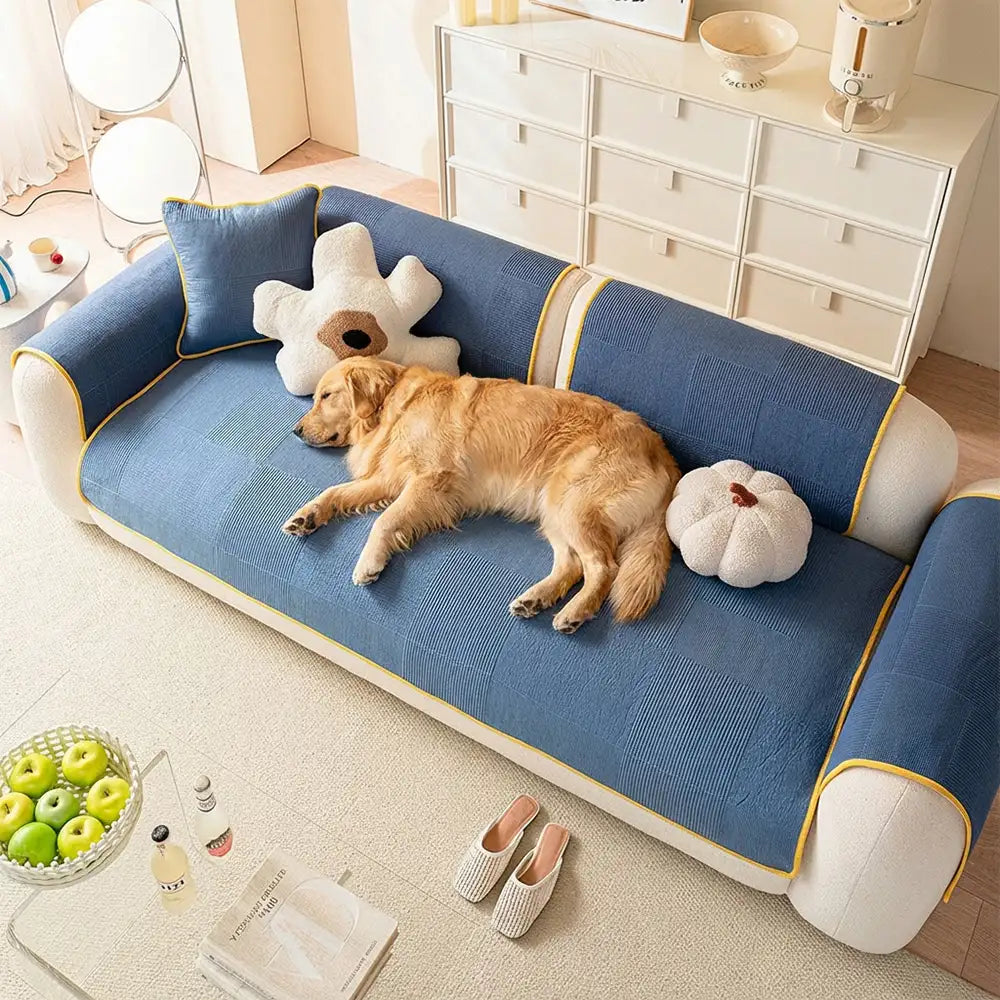 Washed Cotton Skin-Friendly Breathable Sofa Protector Non-slip Couch Cover