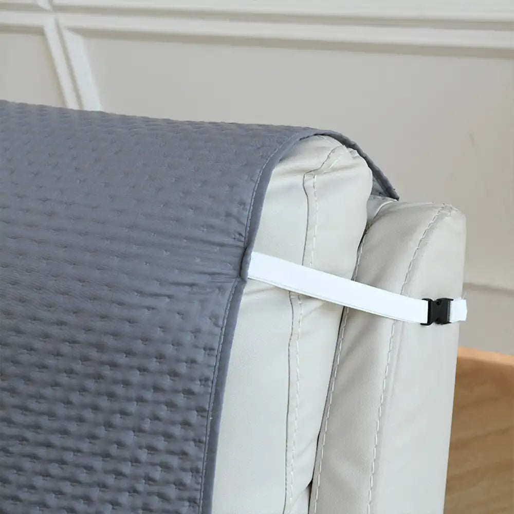 Water-Repellent Solid Color Recliner Chair Cover with Elastic Straps