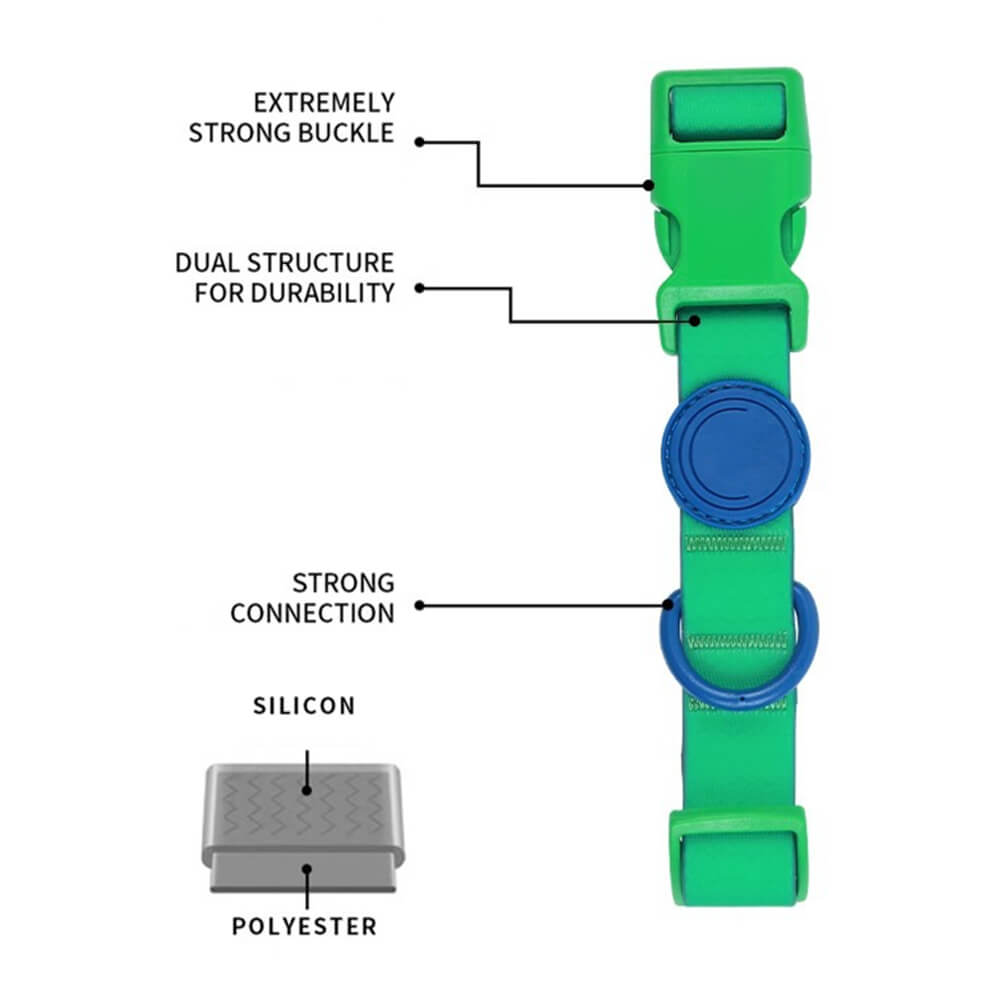 Collar y correa para perro de nailon ajustables e impermeables