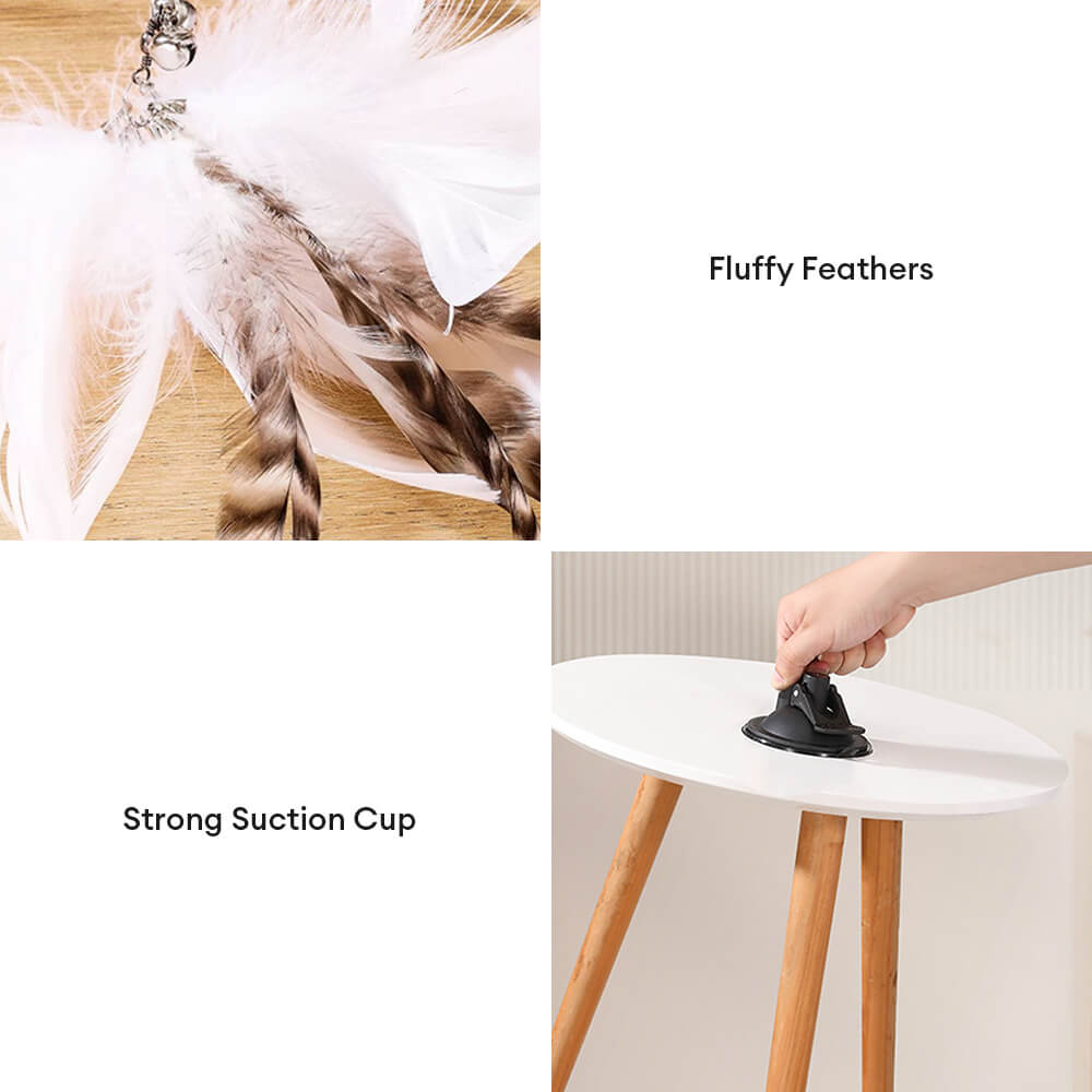 Suction Cup Interactive Feather Teaser Cat Toy