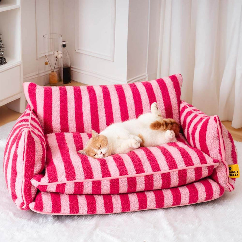 3-Layer Baby Folding Sofa Cum Bed - Cat Character Design | Plush & Foldable