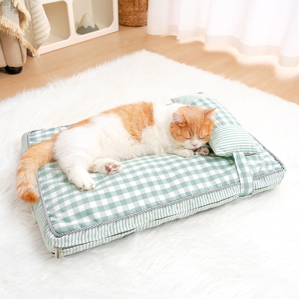 أزياء متقلب نمط قابل للغسل وسرير القط مع وسادة