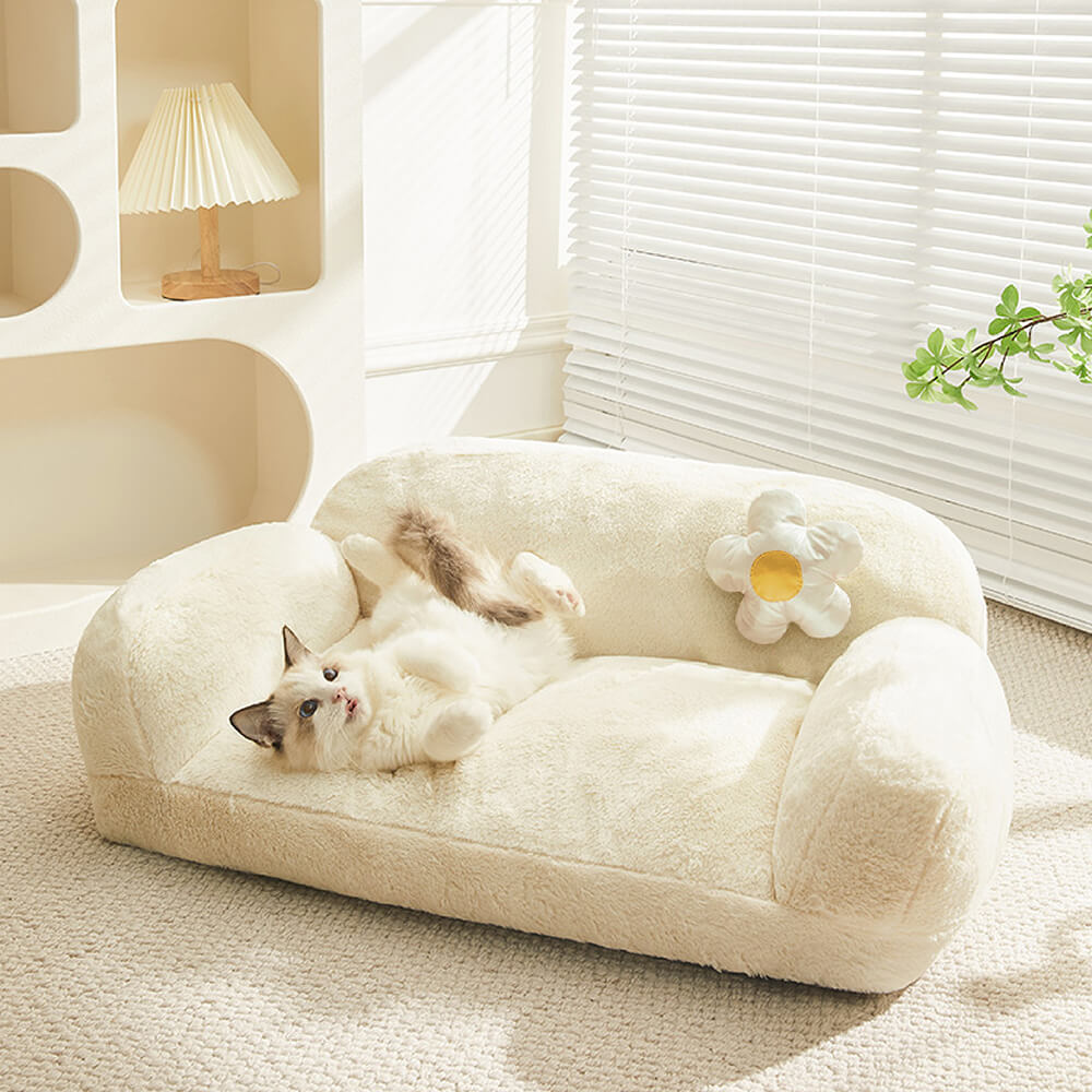 Modisches Freizeit-Plüsch-Sofabett mit warmer Katze