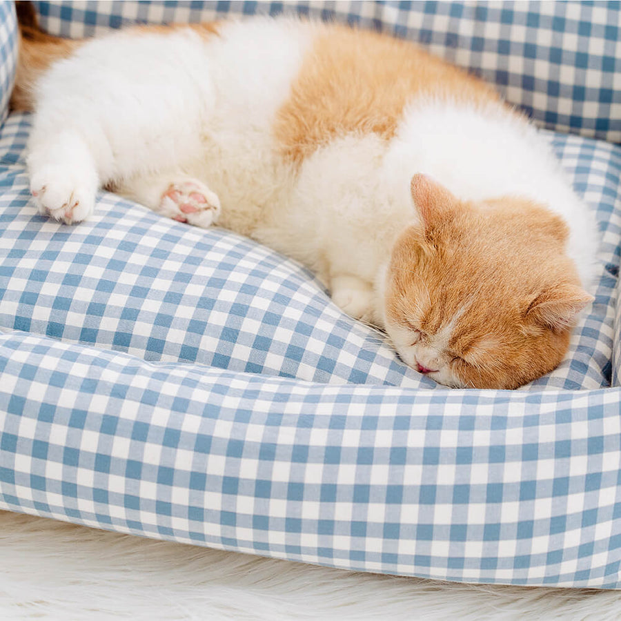 Fashion Ruffle Plaid Detachable Warm Dog & Cat Bed-FunnyFuzzy