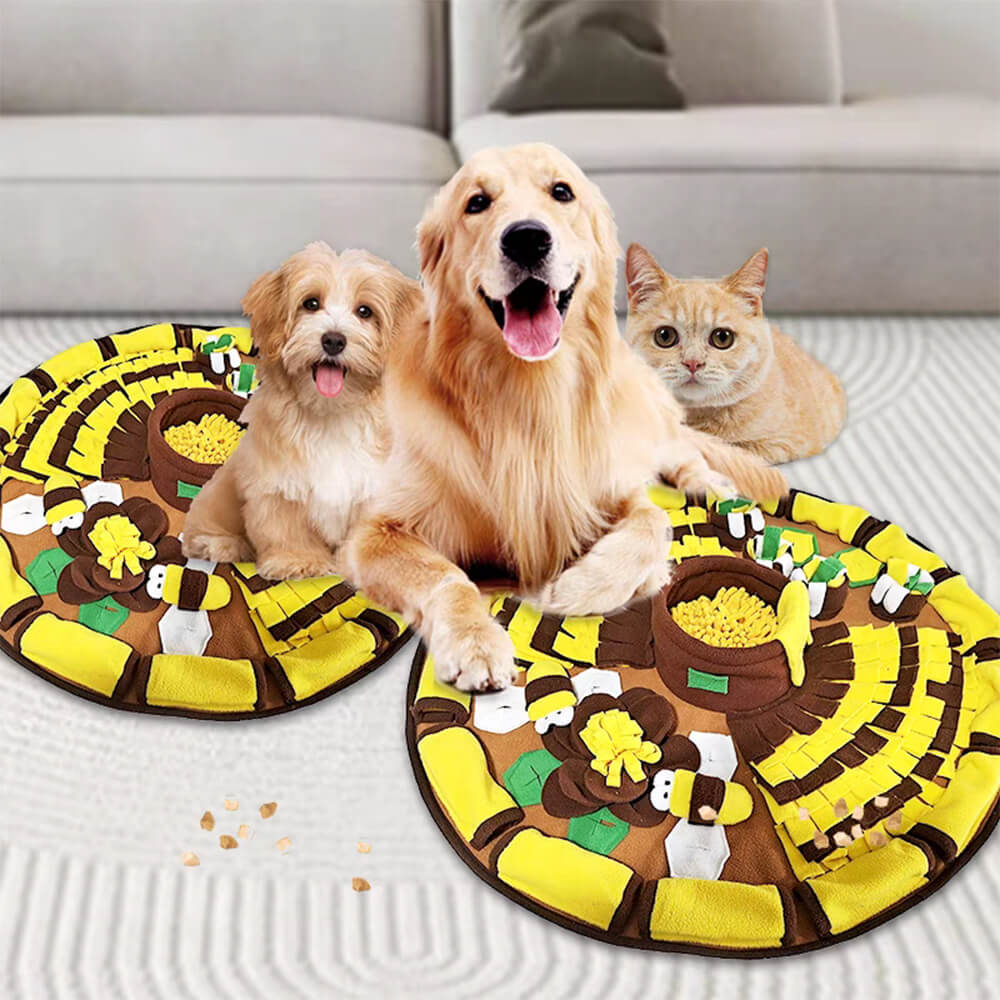 Honey Jar Shaped Squeaky Slow Feeder Dog Snuffle Mat