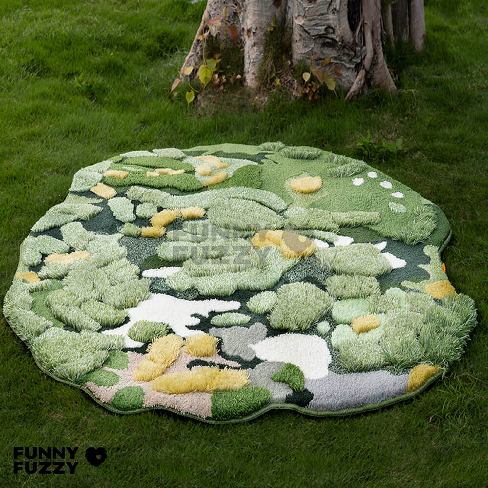 Greenery Forest Heterotype Plush Carpet Pet Mat Pet Rug