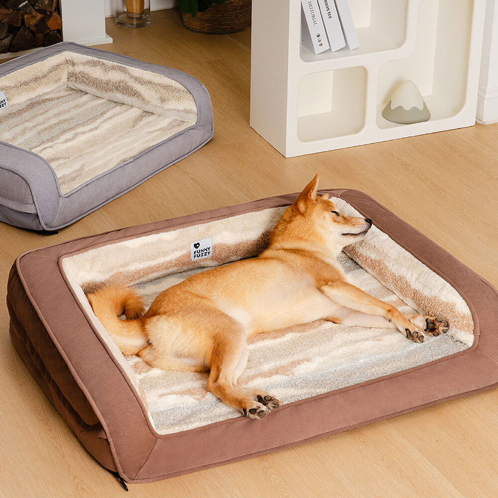 Gemütliches orthopädisches Hundesofa im modernen Stil aus Lammwollimitat