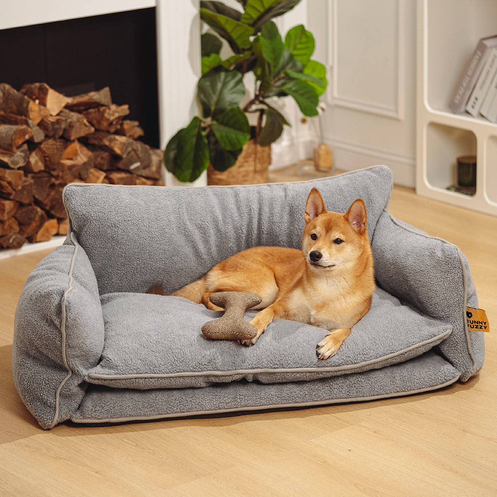 Soft Faux Lambswool Double Layer Dog & Cat Sofa Bed