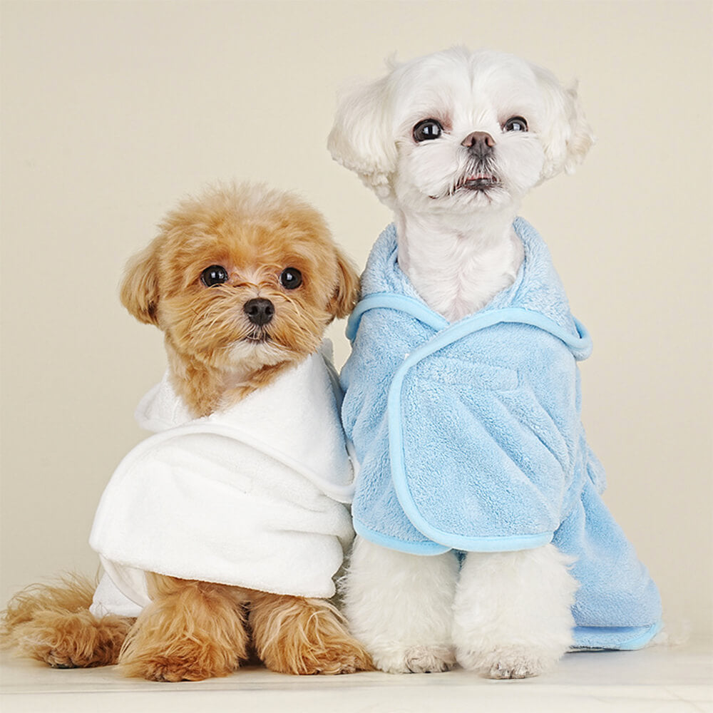 Thick Soft Absorbent Skin-Friendly Pet Hooded Bathrobe Towel