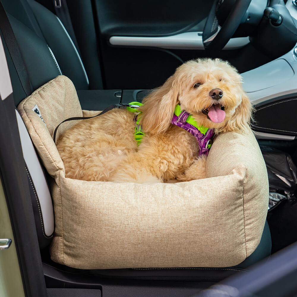 Travel Bolster Safety Medium Large Dog Car Back Seat Bed - FunnyFuzzy