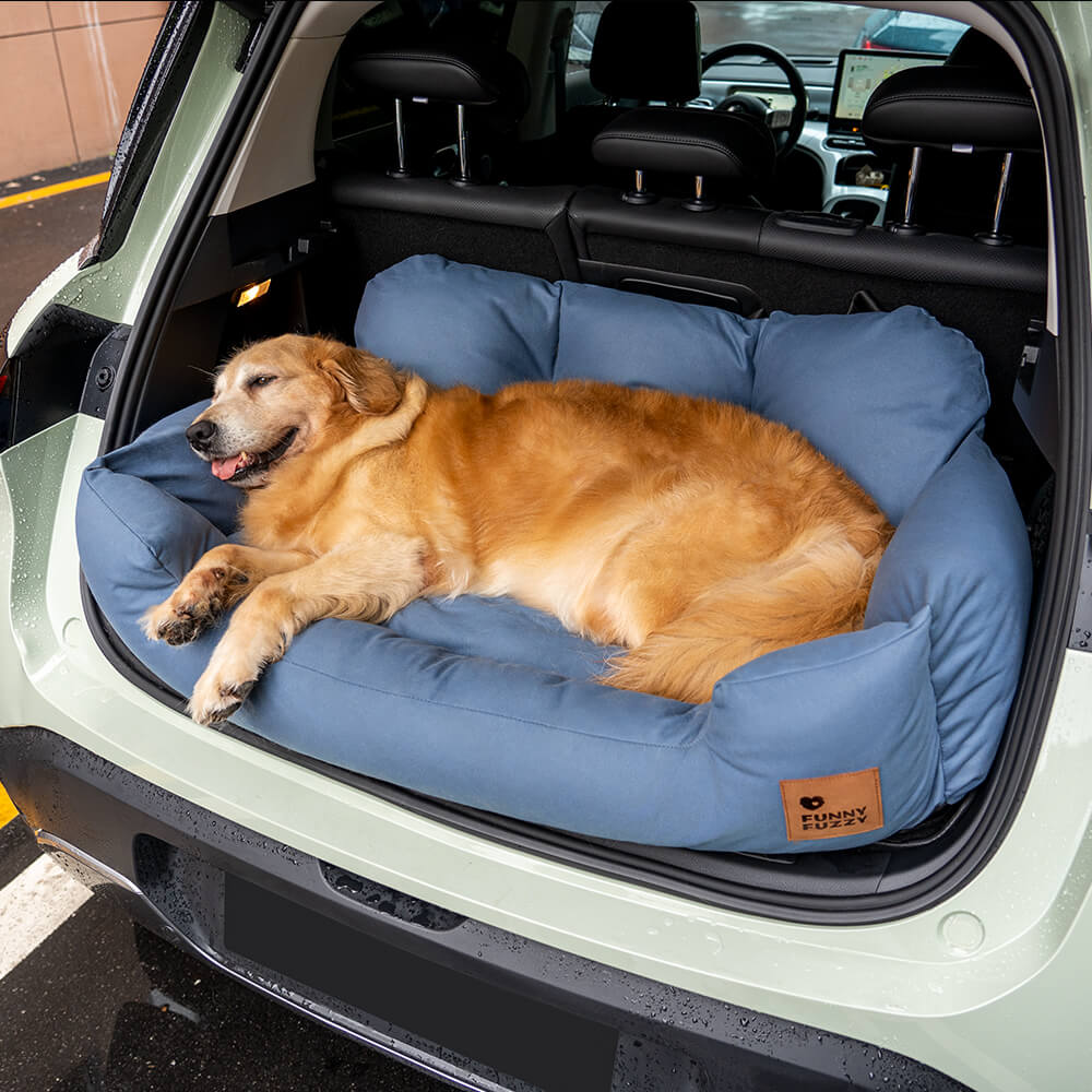 Travel Bolster Safety Medium Large Dog Car Back Seat Bed FunnyFuzzy