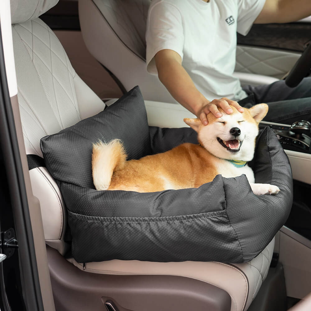 Siège d'auto avant pour animal de compagnie en tissu Oxford Lit de siège  d'auto pour chien amovible-FunnyFuzzyUK