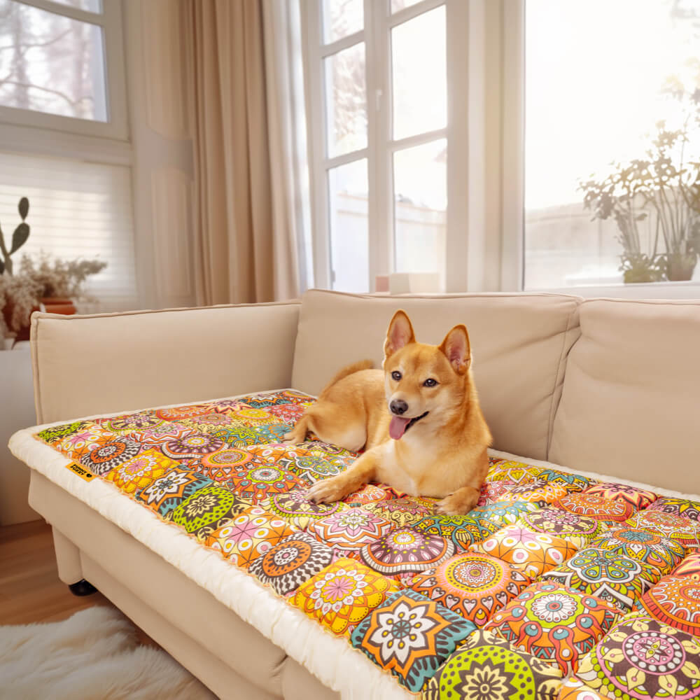 Housse de canapé confortable à carreaux en patchwork pour animaux de compagnie, protection de meubles