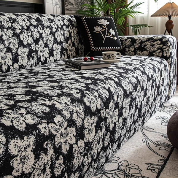 Garden Floral Floral Polar Fleece Sofá Cover Cubierta completa Cubierta de sofá mágica el estiramiento