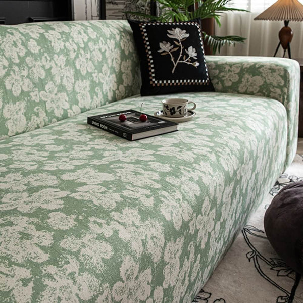 Garden Floral Floral Polar Fleece Sofá Cover Cubierta completa Cubierta de sofá mágica el estiramiento