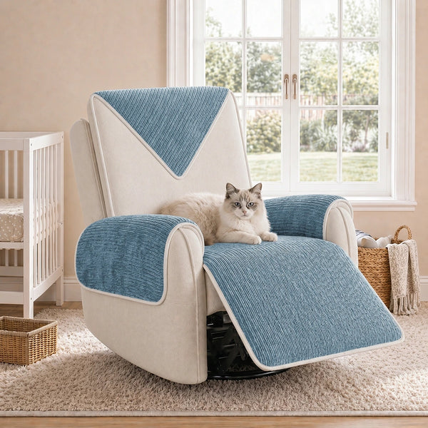 Waterproof Antimicrobial Simple Chenille Fabric Anti-scratch Recliner Slipcover