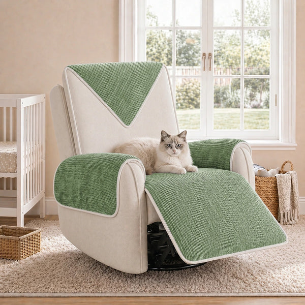Waterproof Antimicrobial Simple Chenille Fabric Anti-scratch Recliner Slipcover