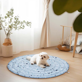 Couverture de chien de tapis humain à motifs de terrazzo d'éléments géométriques