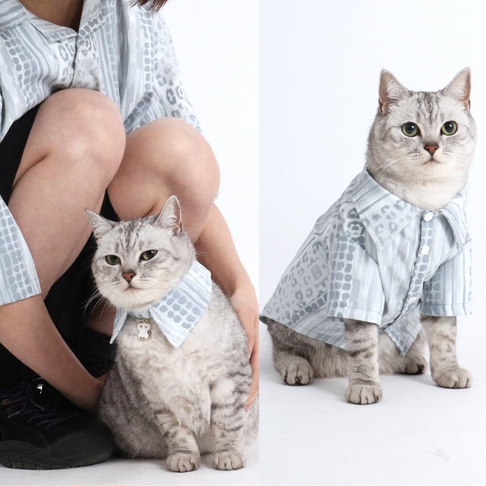 Hemd mit geometrischem Druckmuster, passendes Set für Haustiere und Besitzer