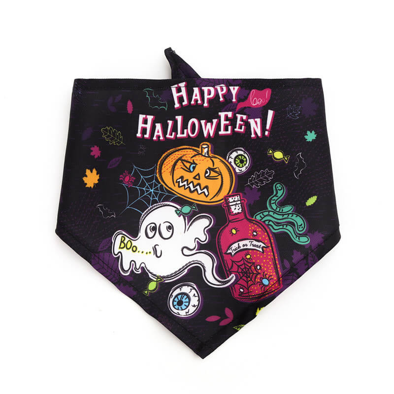 Bavoirs triangulaires fantômes de citrouille d'Halloween, bandanas pour chiens