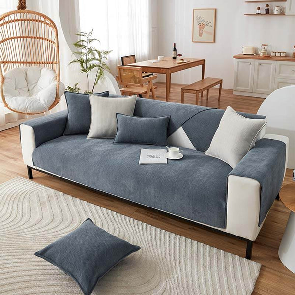 Funny Fuzzy Herringbone Chenille Sofa Cover, Non-Slip Funny Fuzzy Herringbone Chenille Sofa Cover, Non-Slip