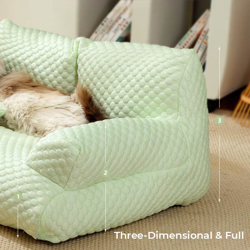 Cama para animais de estimação com resfriamento de seda gelada e lavável e respirável Cachorro Sofá-cama