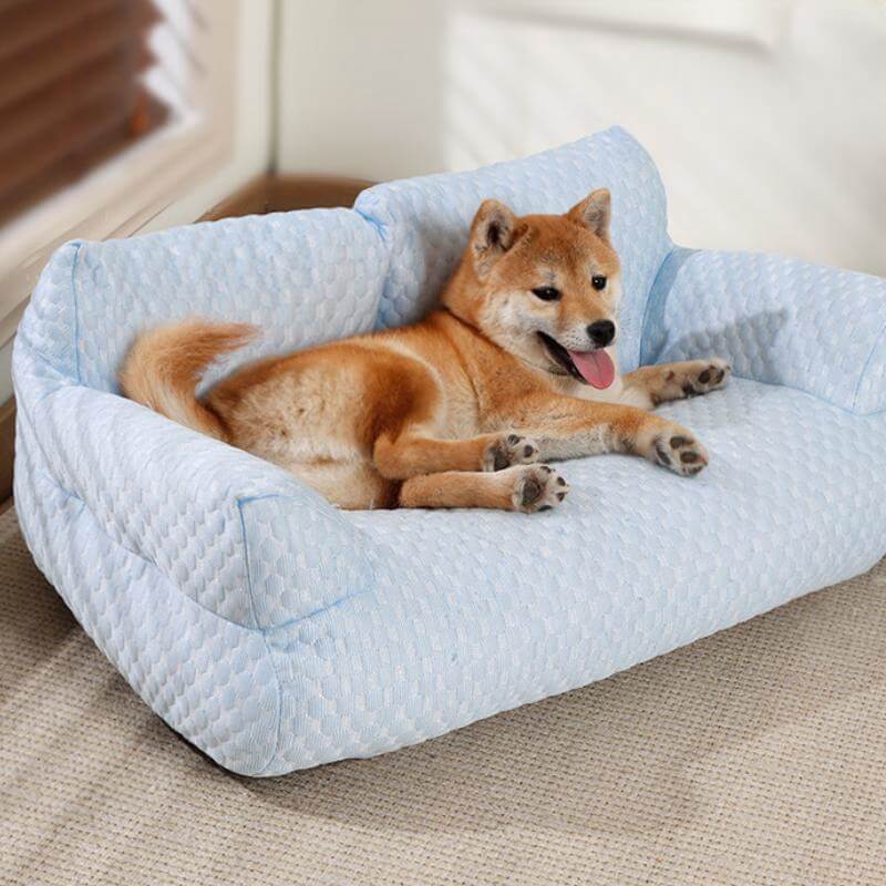 Lit pour animaux de compagnie rafraîchissant en soie glacée, canapé-lit respirant et lavable pour chien