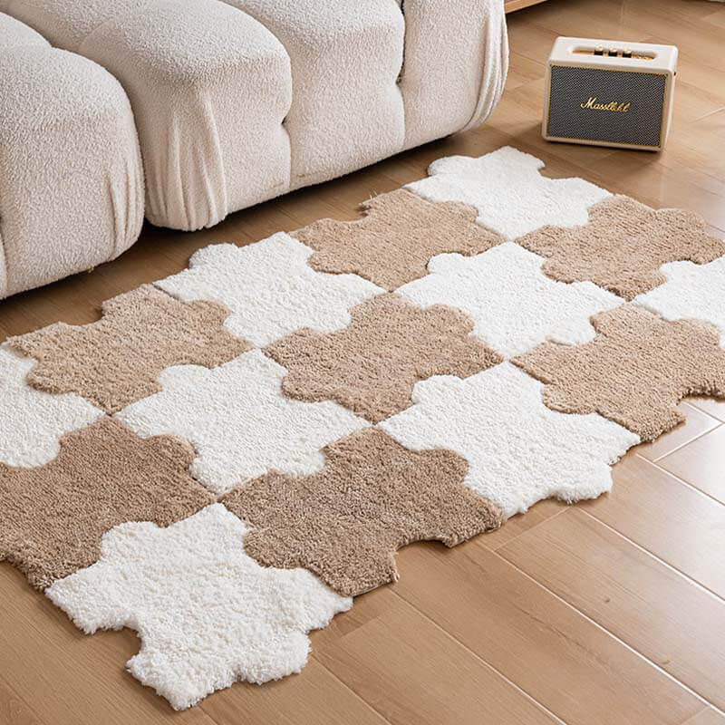 Interlocking Puzzle Shape Pet Rug Washable Home Decor Carpet