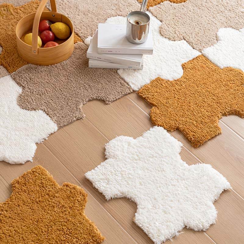 Interlocking Puzzle Shape Pet Rug Washable Home Decor Carpet