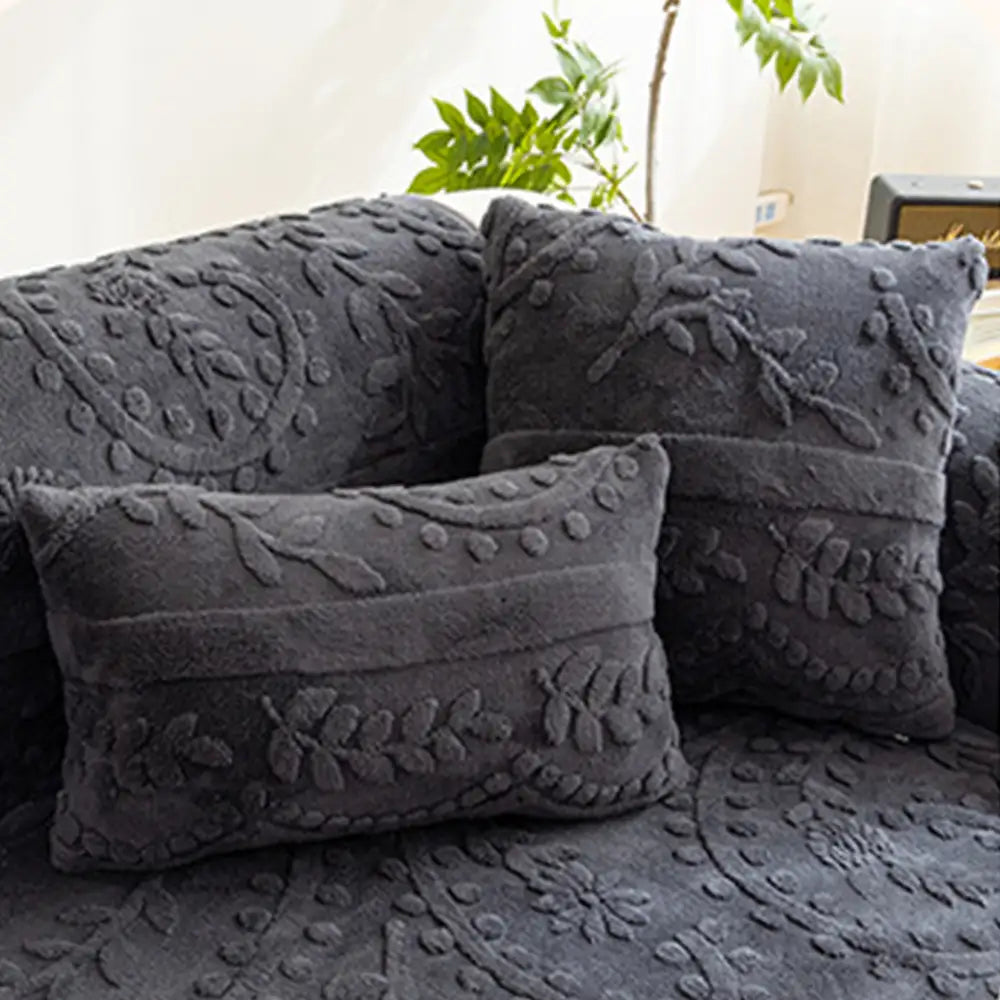 Jacquard Plush Comfortable Scratch-Resistant Non-Slip Couch Cover