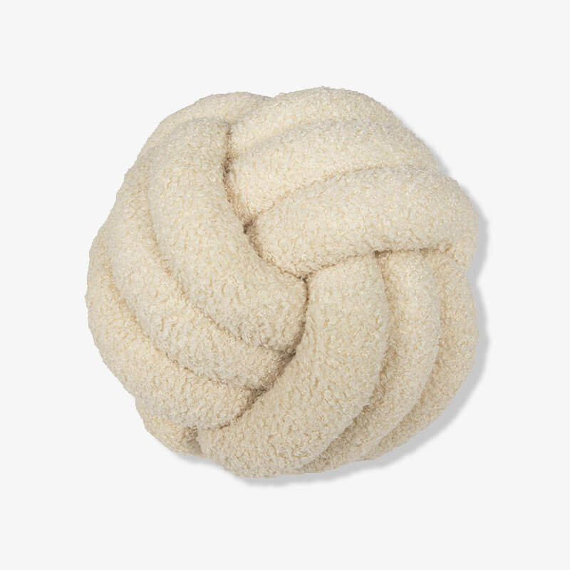 Coussin de canapé boule noué en polaire tricotée