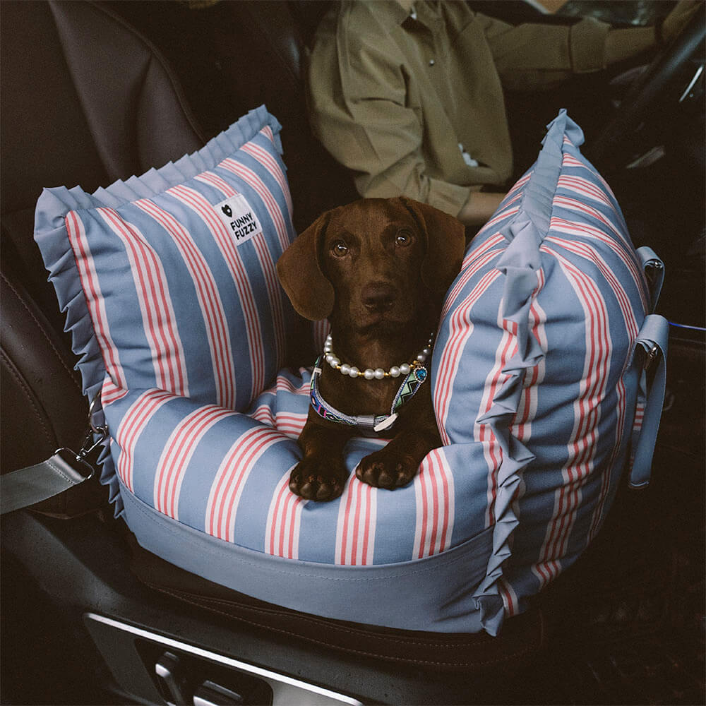 Lace Stripe Travel Safety Waterproof Dog Car Seat Booster