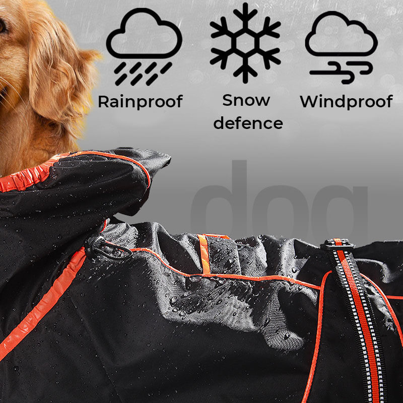 Jaqueta grande para cachorro ao ar livre Capa de chuva ajustável à prova d'água para cachorro