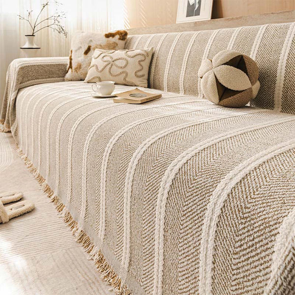 Large Herringbone Chenille Thickened Scratch-Resistant Sofa Protection Couch Cover