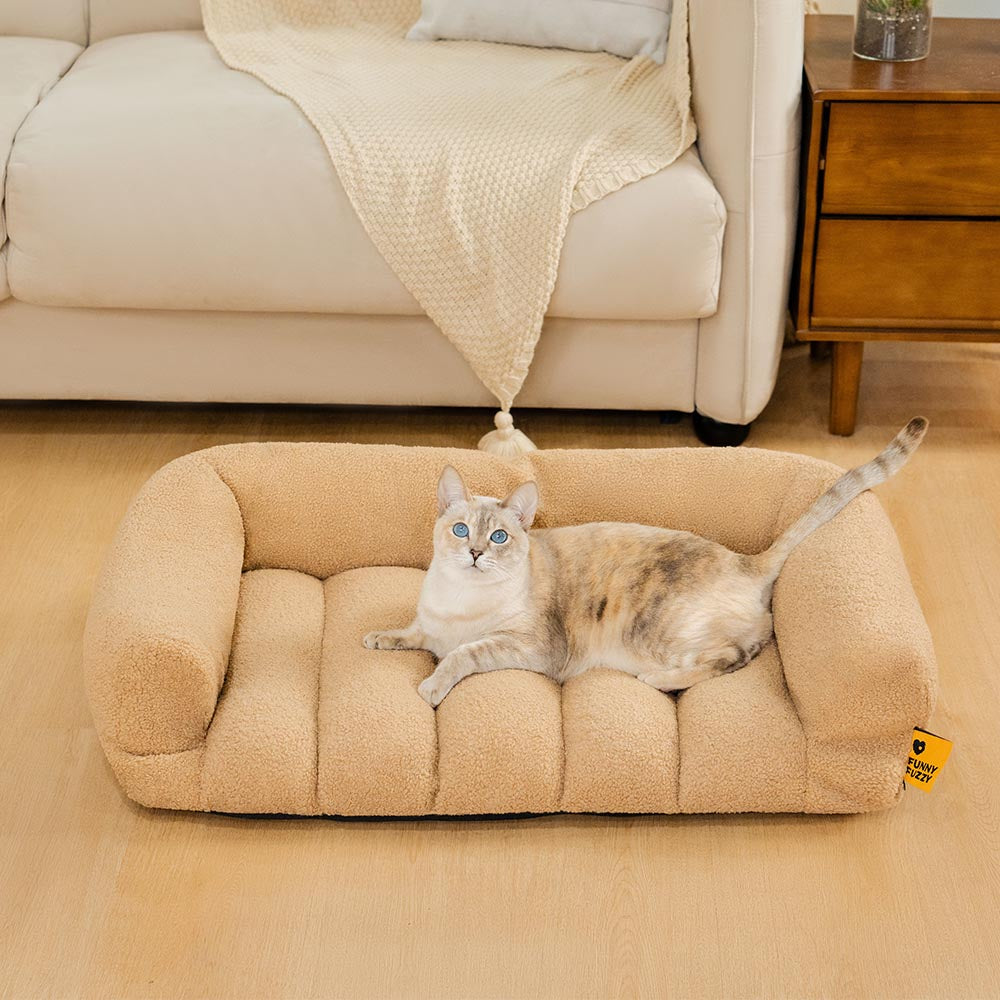 Large Soft Supportive Headrest Orthopedic Cat Bolster Bed - Cloudy Napper