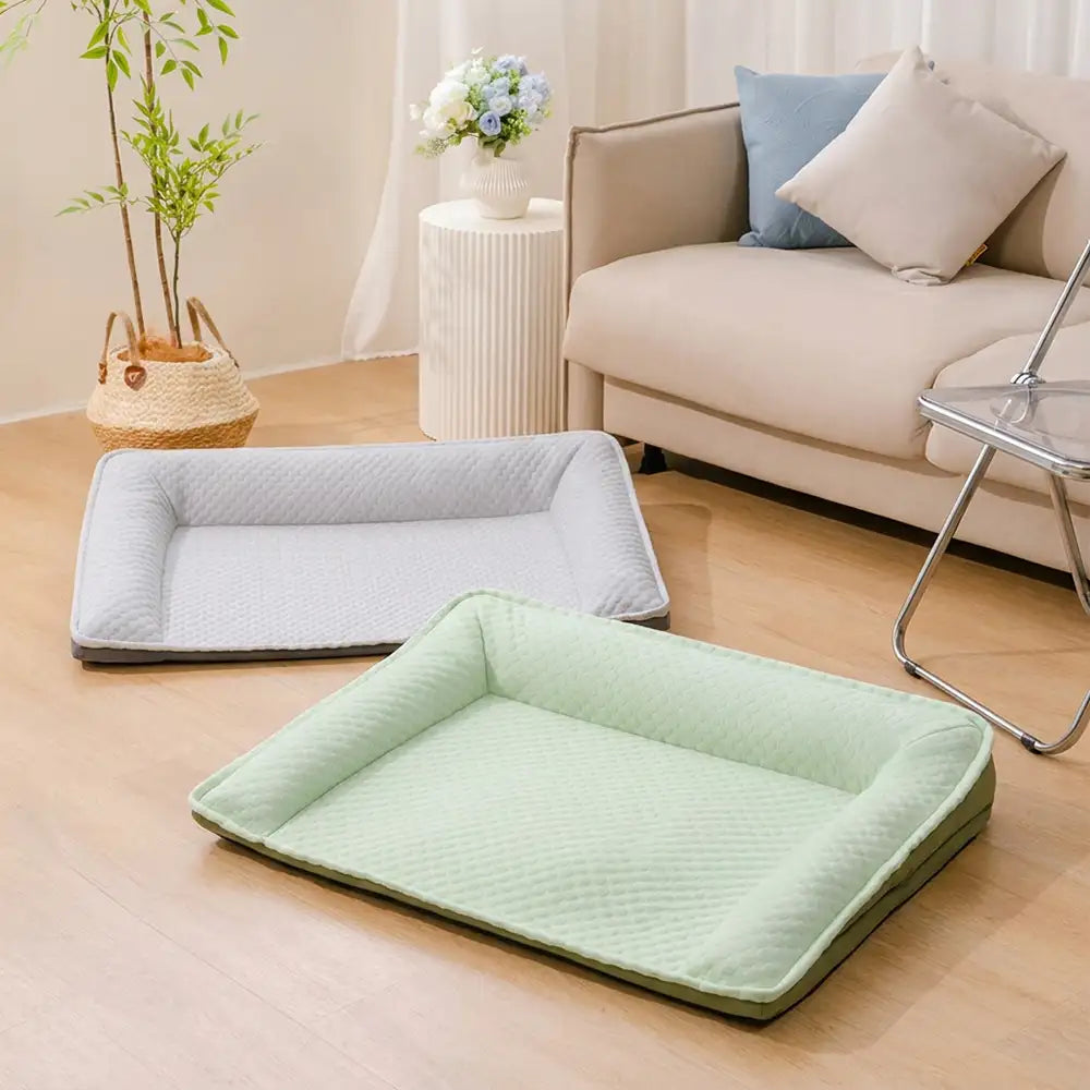 Large Space Cooling Ice Silk Neck Support Non-Slip Dog Bed