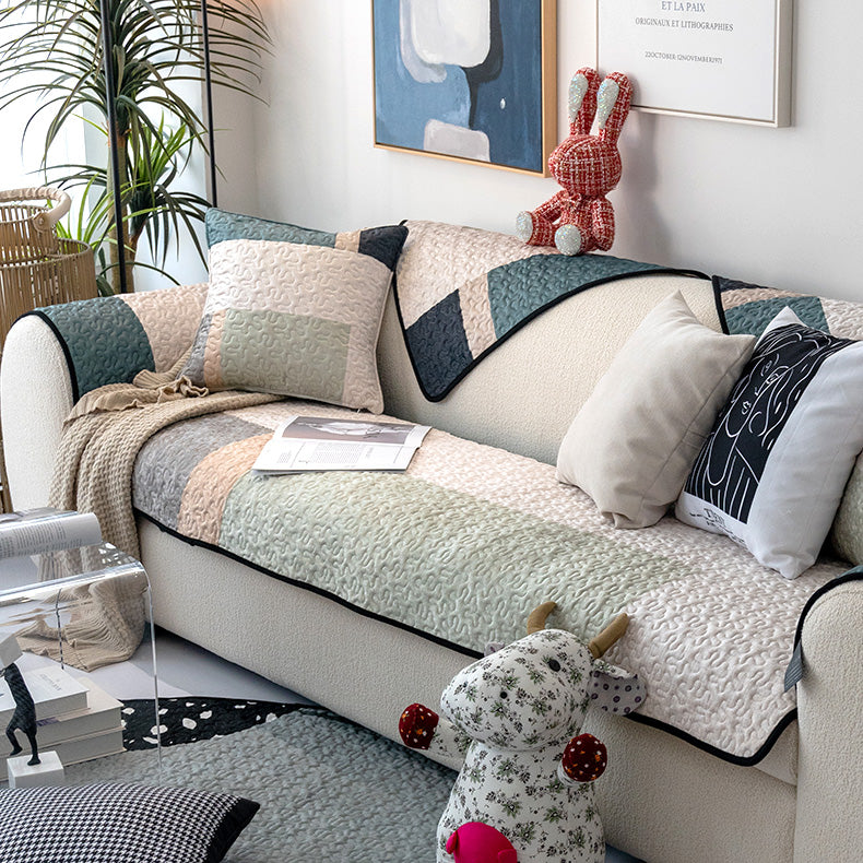 Capa de sofá de algodão leve e luxuosa capa protetora de sofá antiarranhões para móveis