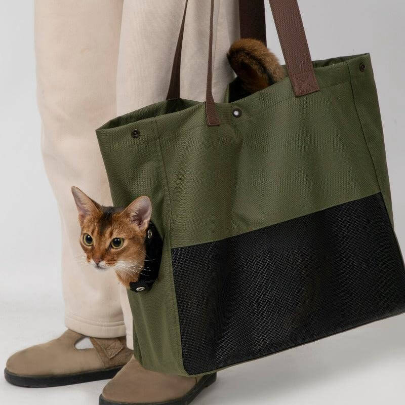 Bolsa leve para transporte de animais de estimação, respirável, portátil, ombro único, bolsa para gato