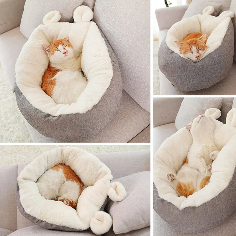 Schönes Kaninchenohren-Tiefschlaf-Katzenbett