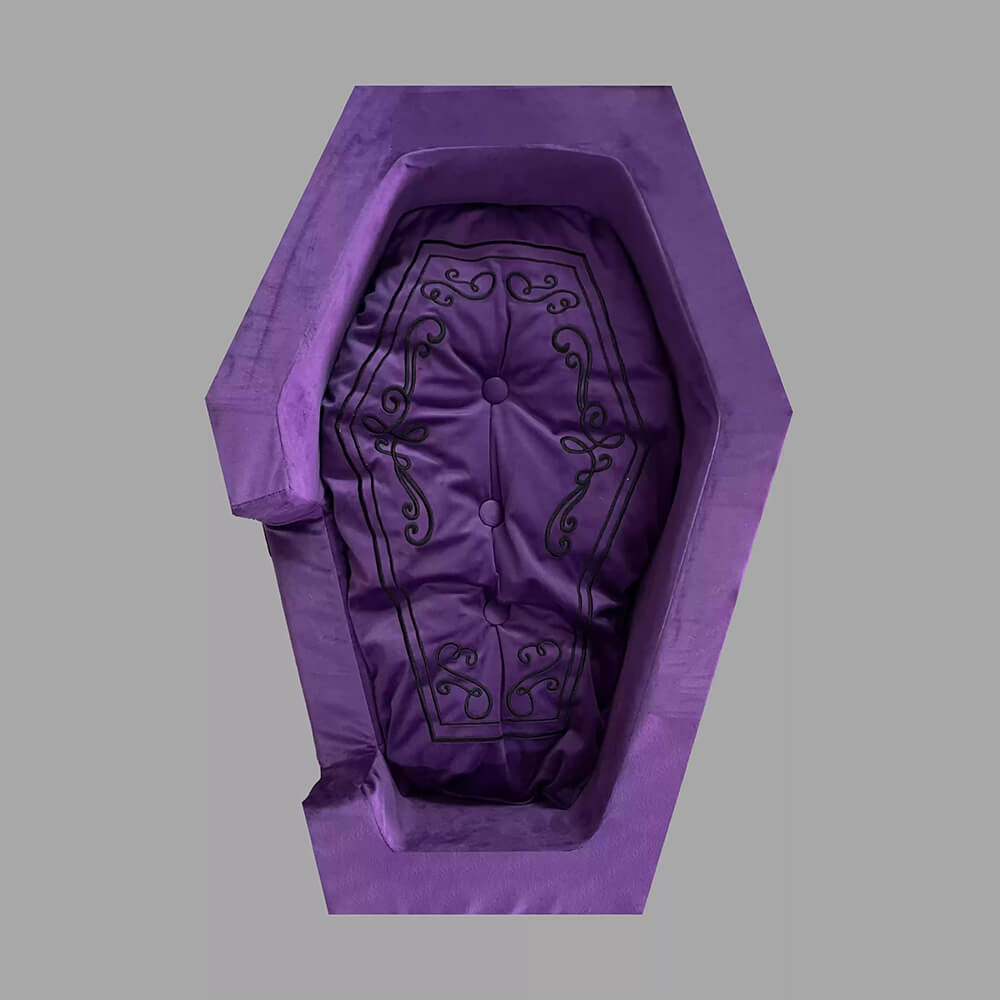 Luxurious Velvet Gothic Coffin Pet Bed