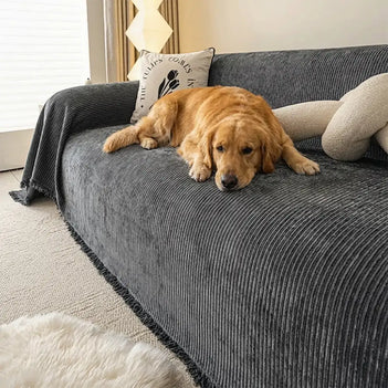 Modern Classic Scratch-Resistant Chenille Sofa Blanket Washable Couch Cover