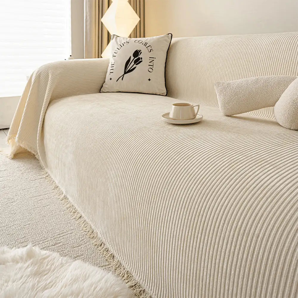 Modern Classic Scratch-Resistant Chenille Sofa Blanket Washable Couch Cover