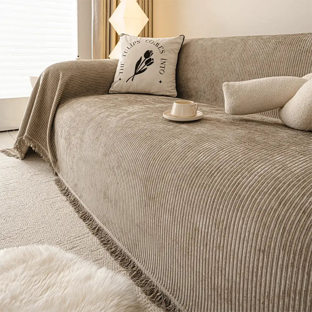 Modern Classic Scratch-Resistant Chenille Sofa Blanket Washable Couch Cover