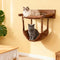 Modern Wooden Double-Layer Cat Wall Hammock for Lounging